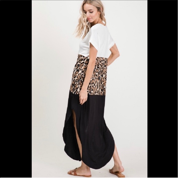 Leopard Print Color Block Maxi Dress - Picture 12 of 12